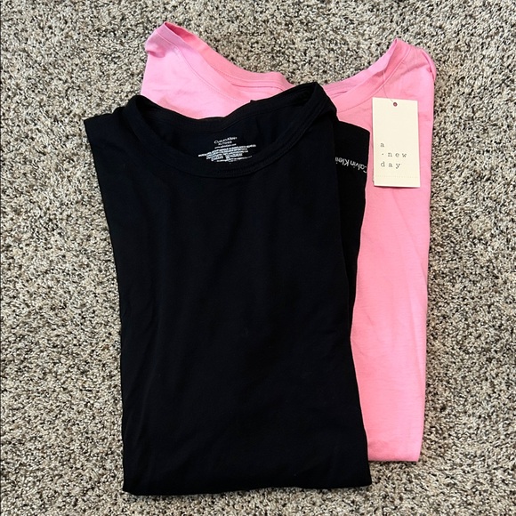 a new day Tops - Bundle of NWT A New Day Pink tie-back tee shirt 2X and EUC Calvin Klein tee